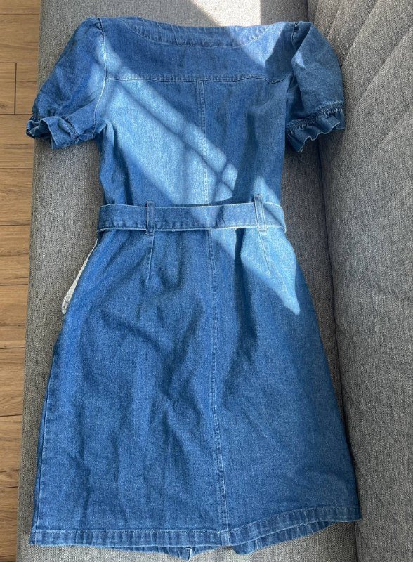 Платье джинсовое V by Very мини с поясом, размер M 5