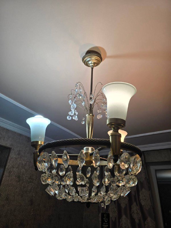 Старинная чешская люстра антикварная 2