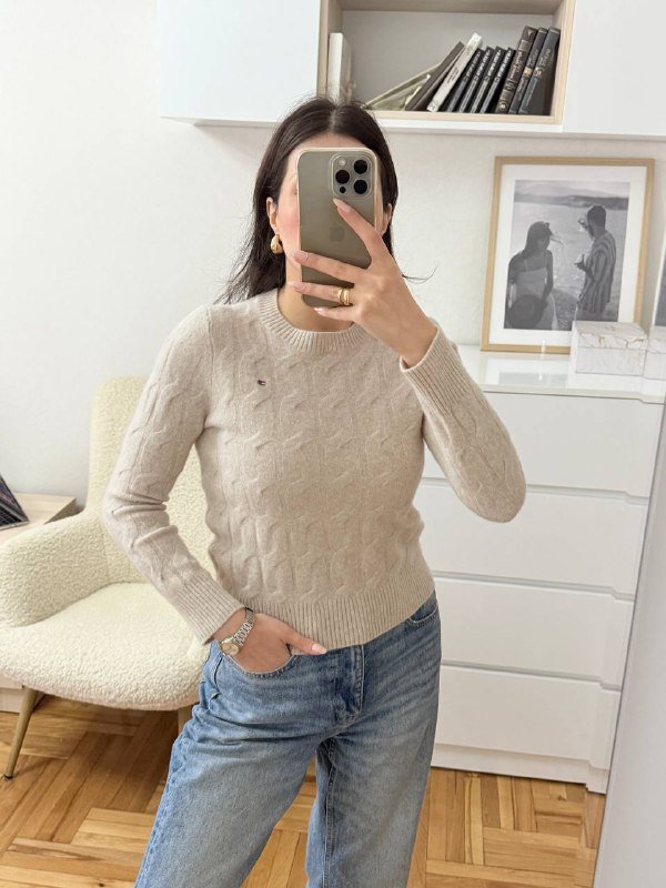 Свитер Tommy Hilfiger женский 100% шерсть, размер S (на XS) теплый оригинал 2