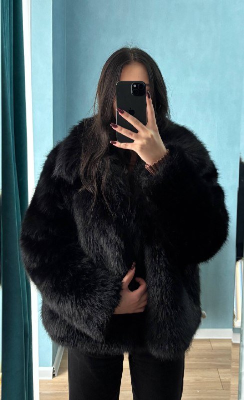 Чёрная эко шуба Размер М