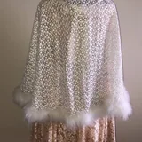 Lace cape with natural swan down 2