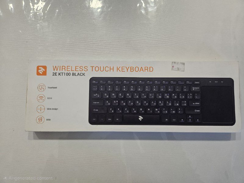 Радио-клавиатура 2E KT1000 черная с тачпадом