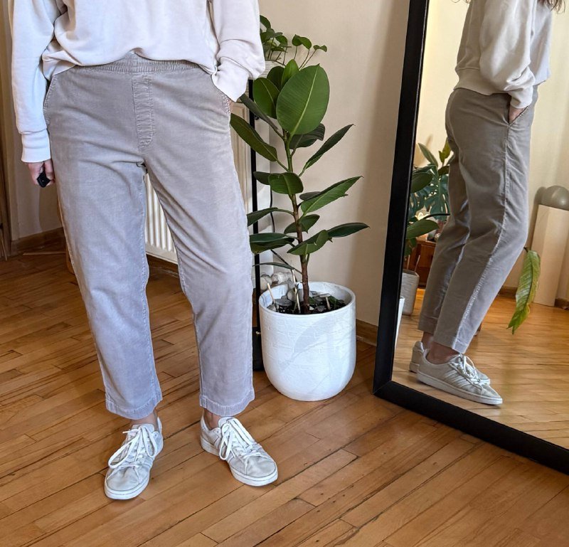 Вельветовые брюки Uniqlo унисекс песочный цвет размер S 4