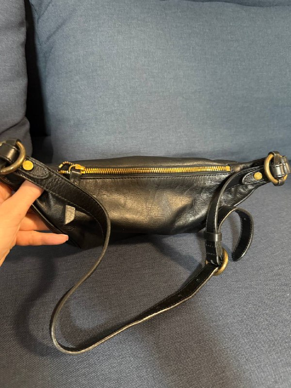 Кожаная сумка итальянского бренда, Новая бананка Massimo Dutti кожа 8