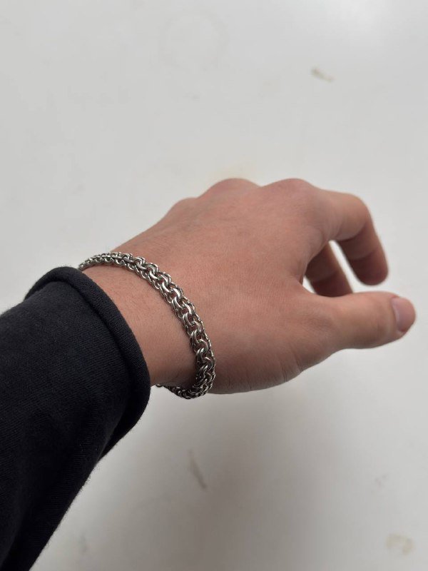 Плетеный браслет из серебра 925 пробы