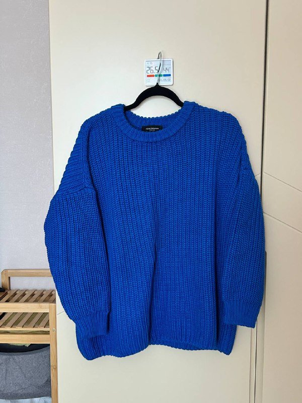 Синий свитер крупной вязки You Wanna