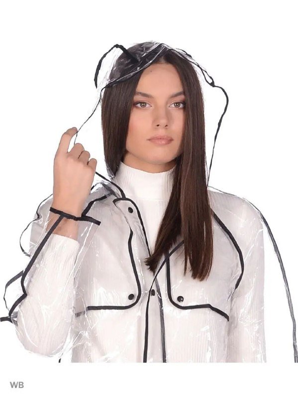 Прозрачный женский дождевик 3