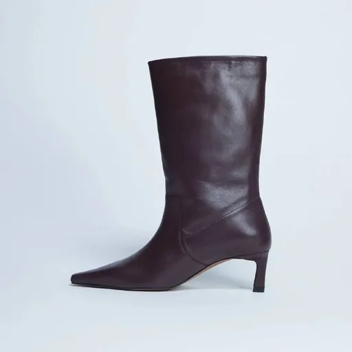 Бордовые кожаные сапоги Topshop Tiggy, чёрные ботинки ALDO Rowallan