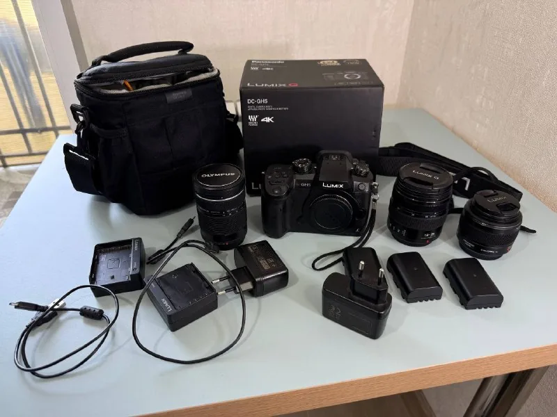 Panasonic GH5, объективы Panasonic и Olympus, фотосумка 1