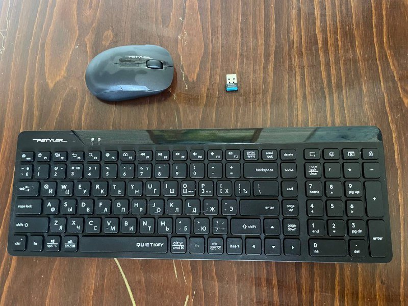 Беспроводная клавиатура и мышь с USB ресивером