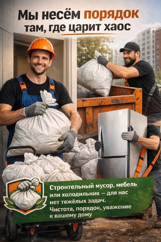 Вынос строительного мусора и перенос тяжёлых вещей