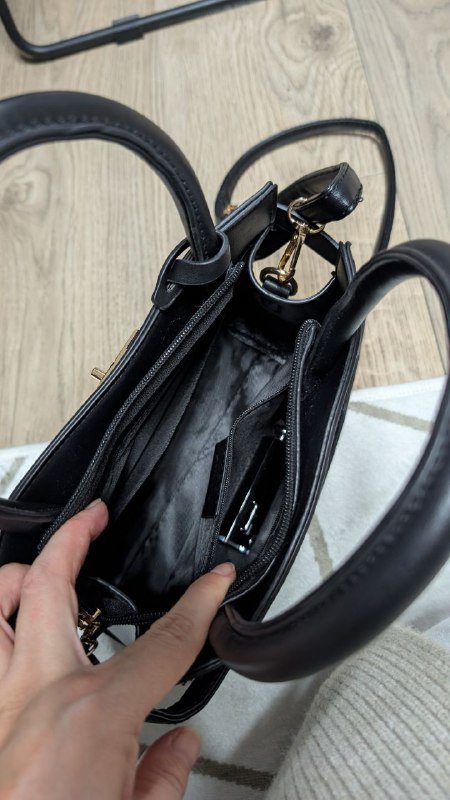 Черная сумка с подвесным кошельком, средняя черно-серая сумка 8