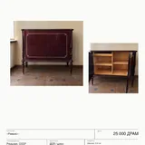 Винтажный гарнитур для гостиной, шкаф-витрина, буфет, стулья 2