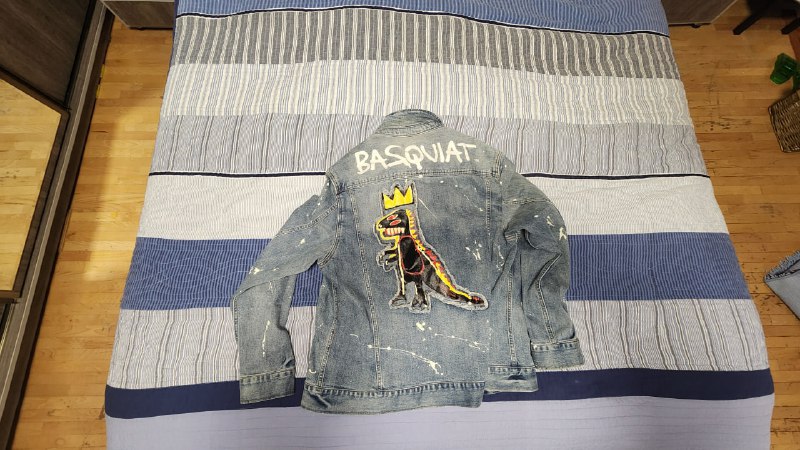 Sean John Jean Michel Basquiat Denim Trucker Jean Jacket XL 4