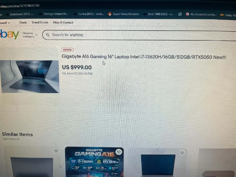 Ноутбук Gigabyte A16 Gaming