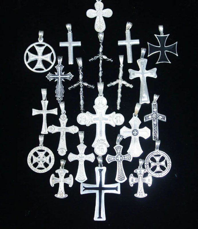 Серебряные кресты и лики святых 925 пробы 3