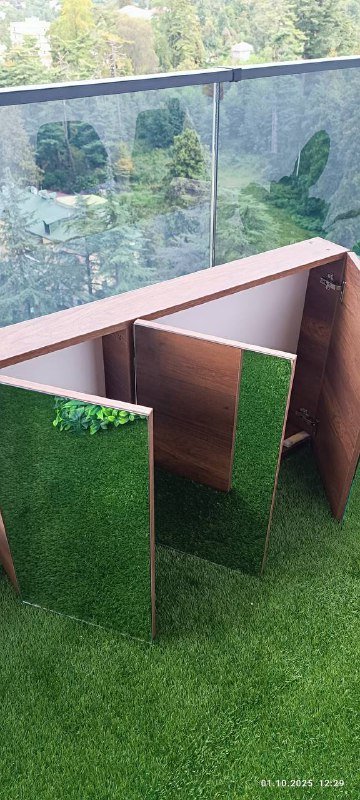 Умывальник с подвесной полкой, зеркало для ванной комнаты 5