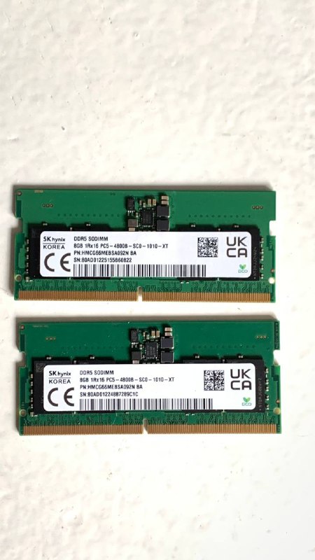 Оперативная память DDR5 SODIMM 16GB (2x8) для ноутбука