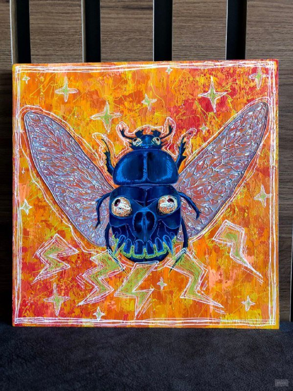 Картина акрил, 30х30, деревянный холст