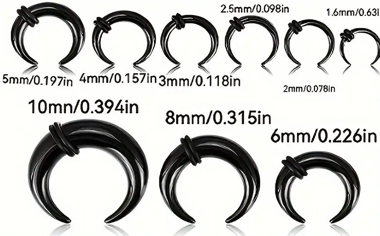 Украшения для пирсинга и тоннелей, каффы, кольца, штанги 7