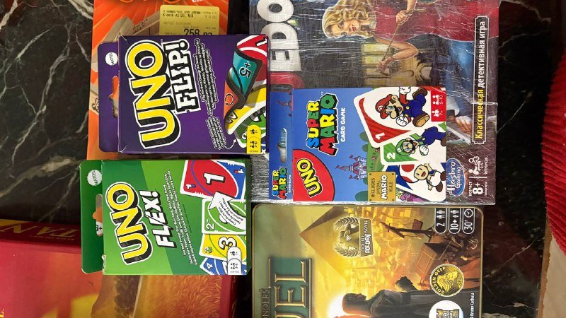 Монополия Super Mario Bros, Дженга, 7 Wonder, Cluedo, 7 wonders duel, Catan, Уно, Splendor 2