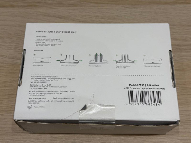 Вертикальная двойная подставка UGREEN для ноутбука планшета 3