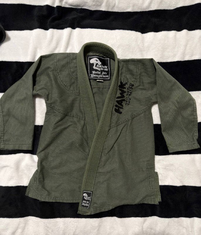 Детское BJJ GI кимоно Hawk зеленое размер K1