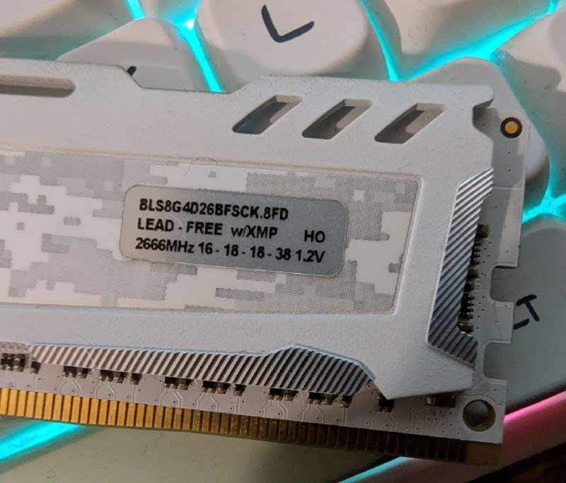 Оперативная память Ballistix Sport LT White 8GB DDR4 2666Hz 2