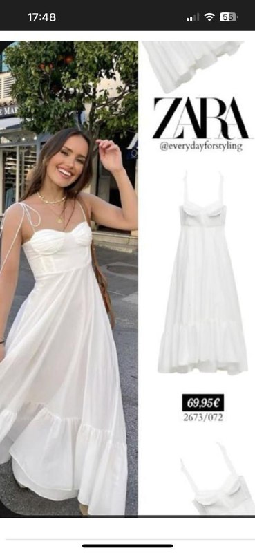 Белый сарафан от Zara, бижутерия, лоферы из кожи