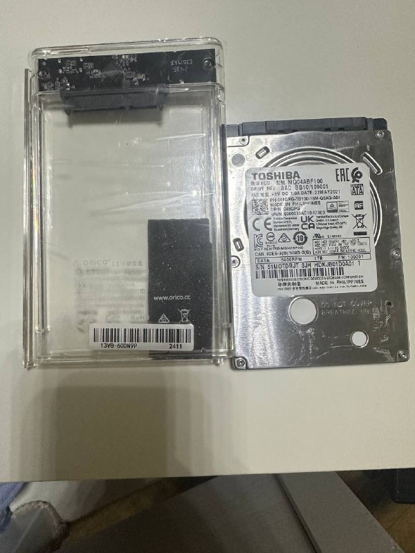 Жёсткий диск Toshiba 1 TB с корпусом Orico USB 3.0 2