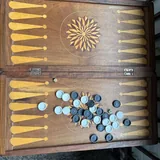 Старинные антикварные нарды с подставкой 1