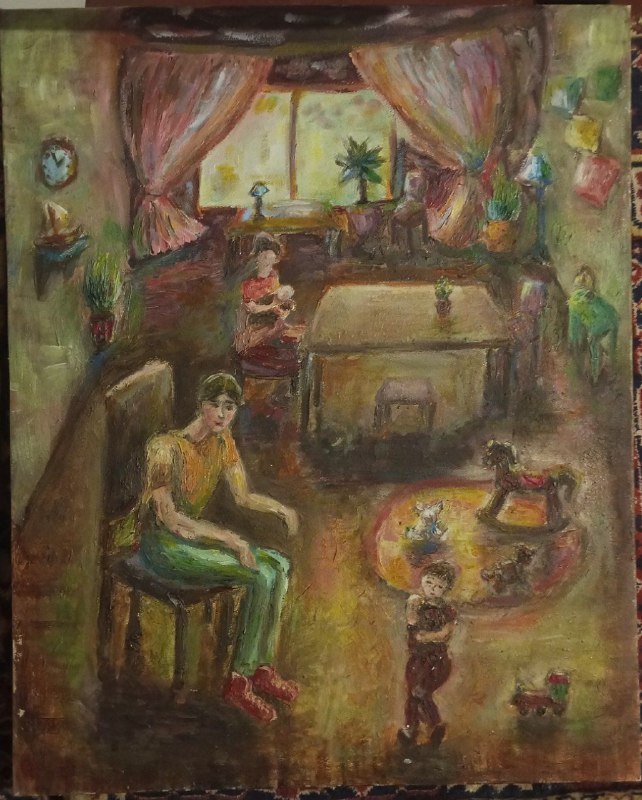 Картина маслом о семье 50x40 см