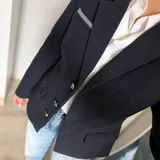 Women’s dark blue wool blazer Alba Moda 3