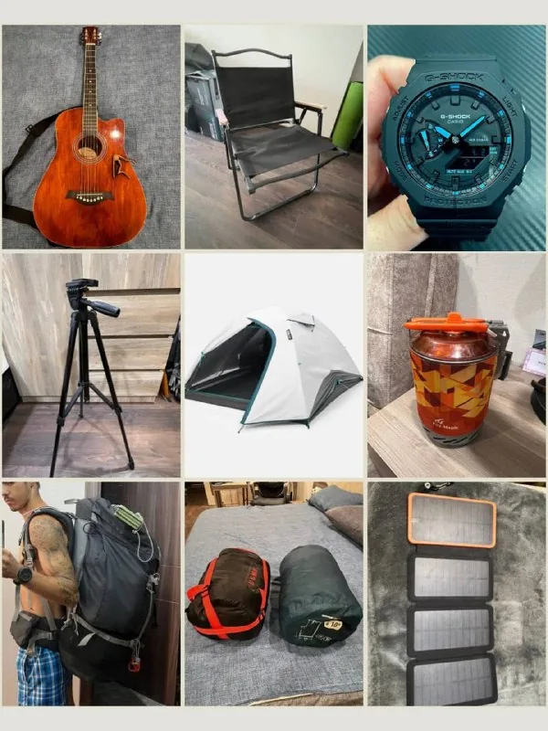 Часы CASIO, гитара, штатив, подушка, увлажнитель, доска