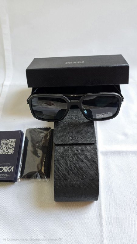 Оригинальные солнцезащитные очки Prada PR57ZS Matte Black Polarized Dark Grey 8