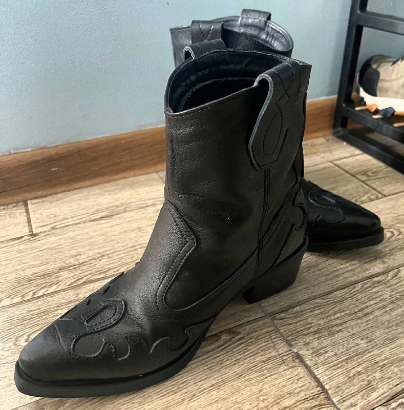 Казаки сапоги из натуральной кожи женские, размер 35