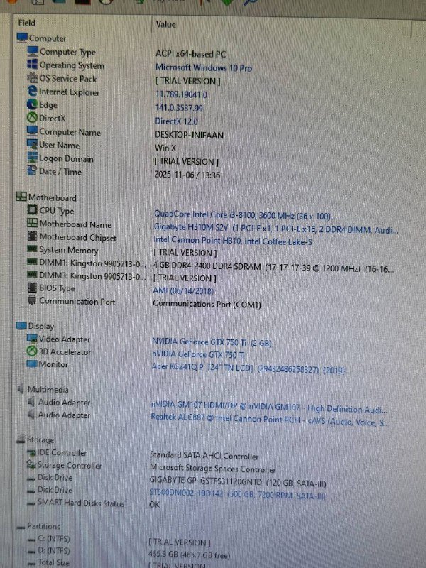 Системный блок Intel Core i3-8100, GTX 750 Ti, 8ГБ RAM, SSD+HDD 4