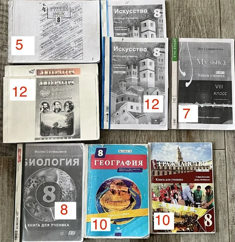 Учебники для 8 класса