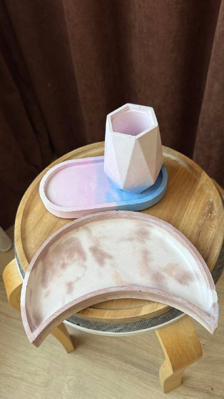 Вазы, подставки, подносики, подсвечники из бетона 7