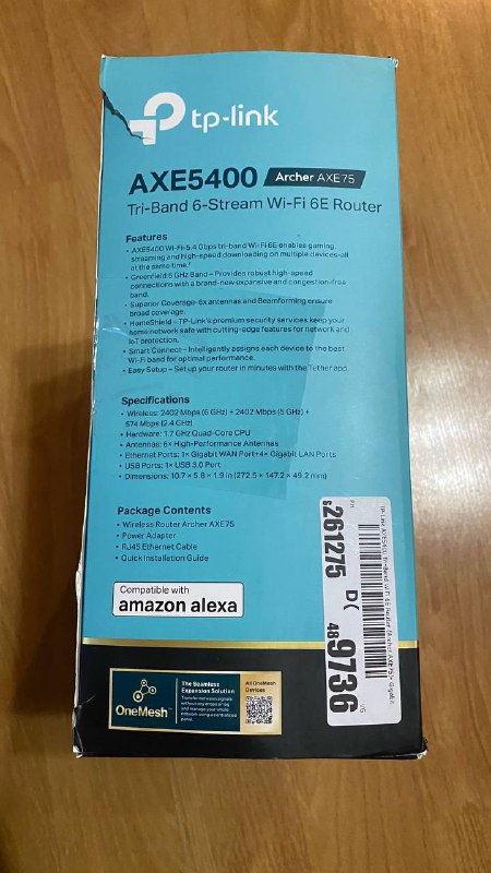 TP-Link Archer AXE75 AXE5400 Wi-Fi 6E роутер 3