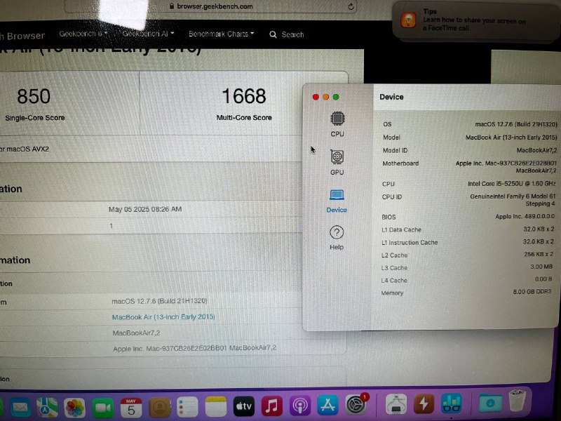 MacBook Air 2015 с новой батареей, 8/128 4