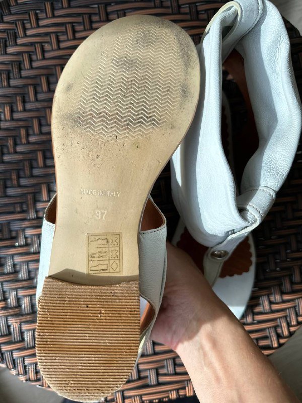 Женские белые кожаные сандалии 37 размер Италия 3