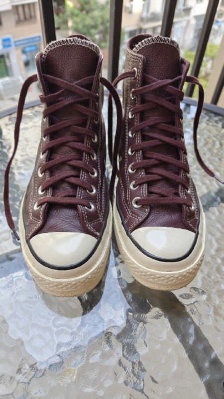 Converse Chuck Taylor All Star 70 бордовые кожаные кеды 2
