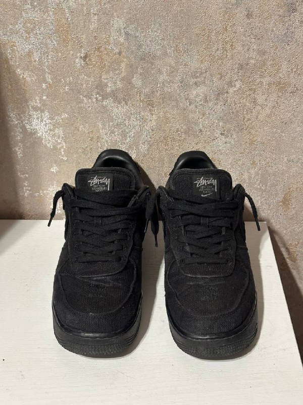 Черные Nike stussy Air Force кроссовки 9,5us/43eu 5