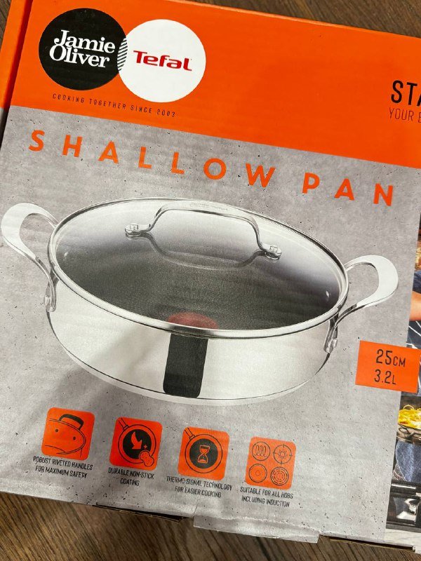 Сковородка Tefal антипригарная глубокая 25см 2