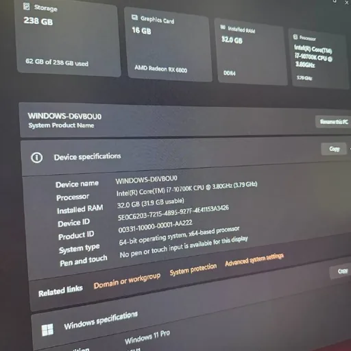 Ігровий комп’ютер i7-10700K, 32 ГБ, Sapphire RX 6800, монітор Dell 27
