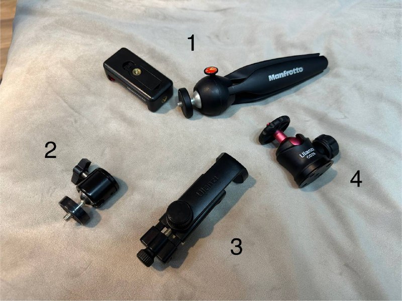 Штатив Manfrotto MTPIXIMII-B, держатель Ulanzi ST-17, голова Ulanzi