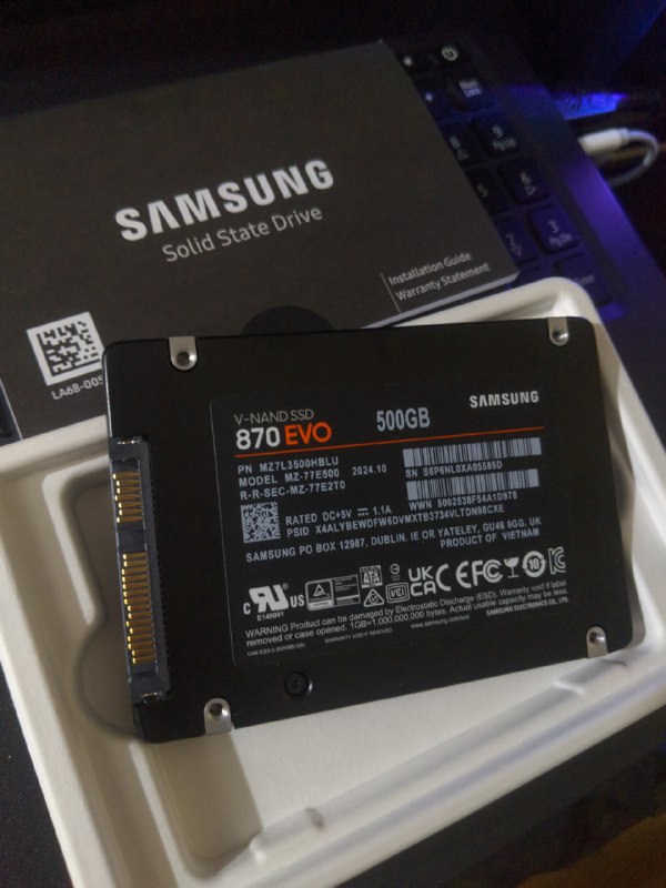 ССД диск Samsung 870 EVO 500GB, ОЗУ Kingston 4GB, Колонка MIVO M30 3