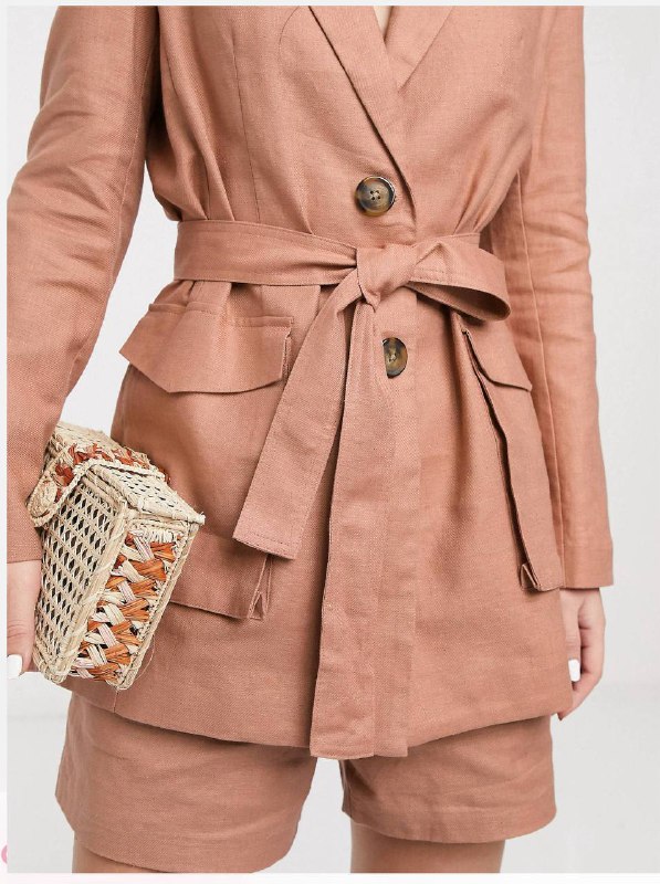 Костюм льняной ASOS шорты и пиджак 1
