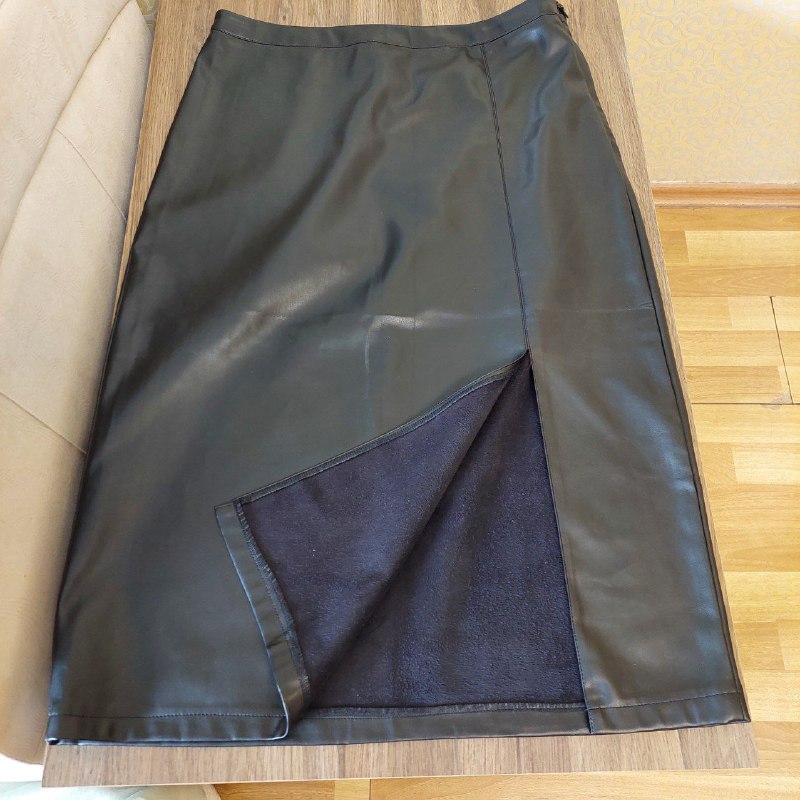 Юбка DeFacto женская чёрная кожзам XL 4